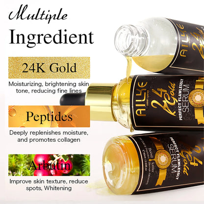24K Gold Flawlessly Serum, Whitening, Deep Clean Skin
