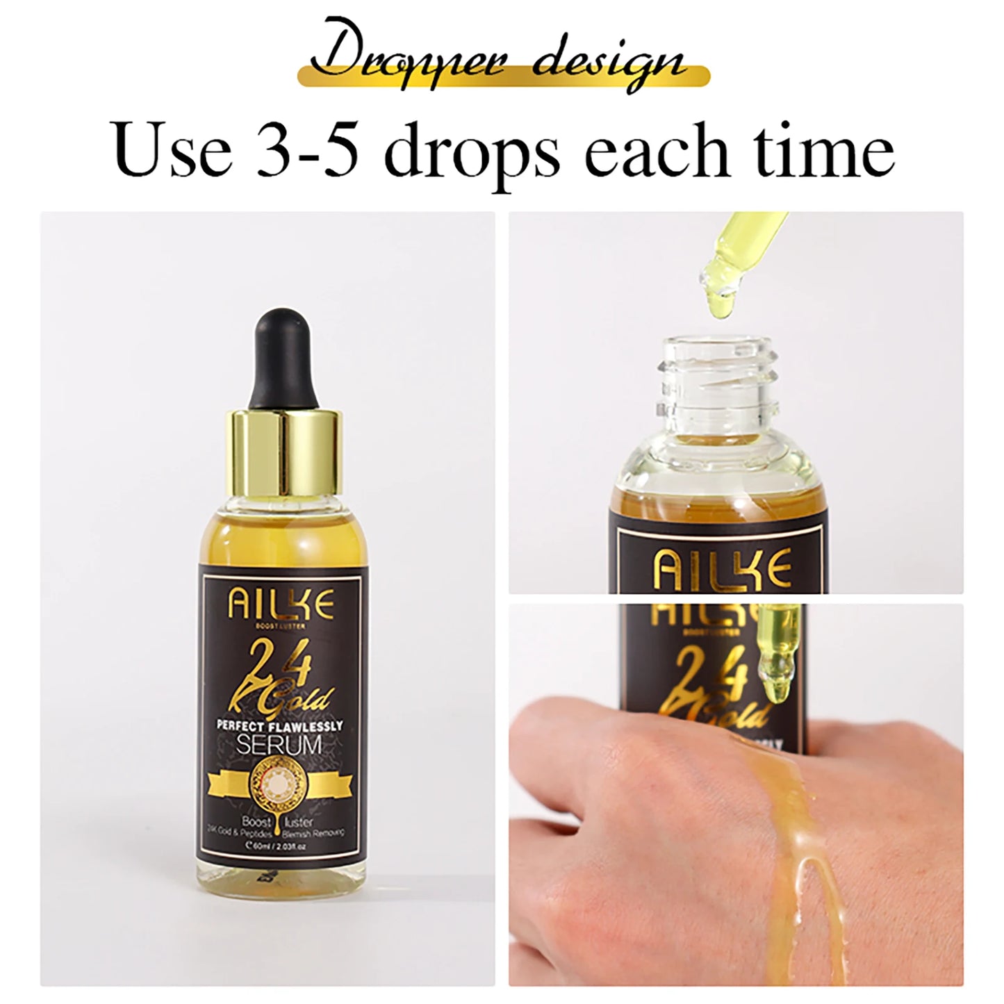 24K Gold Flawlessly Serum, Whitening, Deep Clean Skin