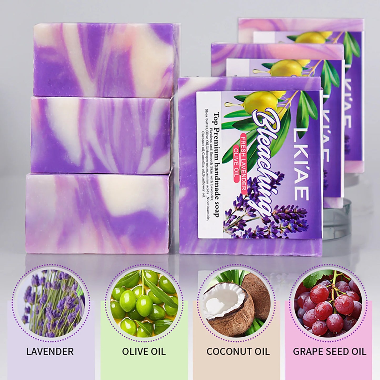 Fresh Lavender Oil Soap Bar, Whitening, Reduce Acne, Smooth Skin