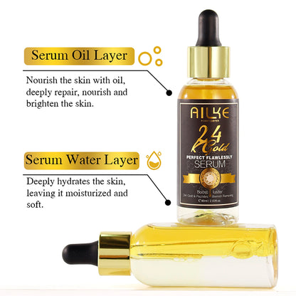 24K Gold Flawlessly Serum, Whitening, Deep Clean Skin