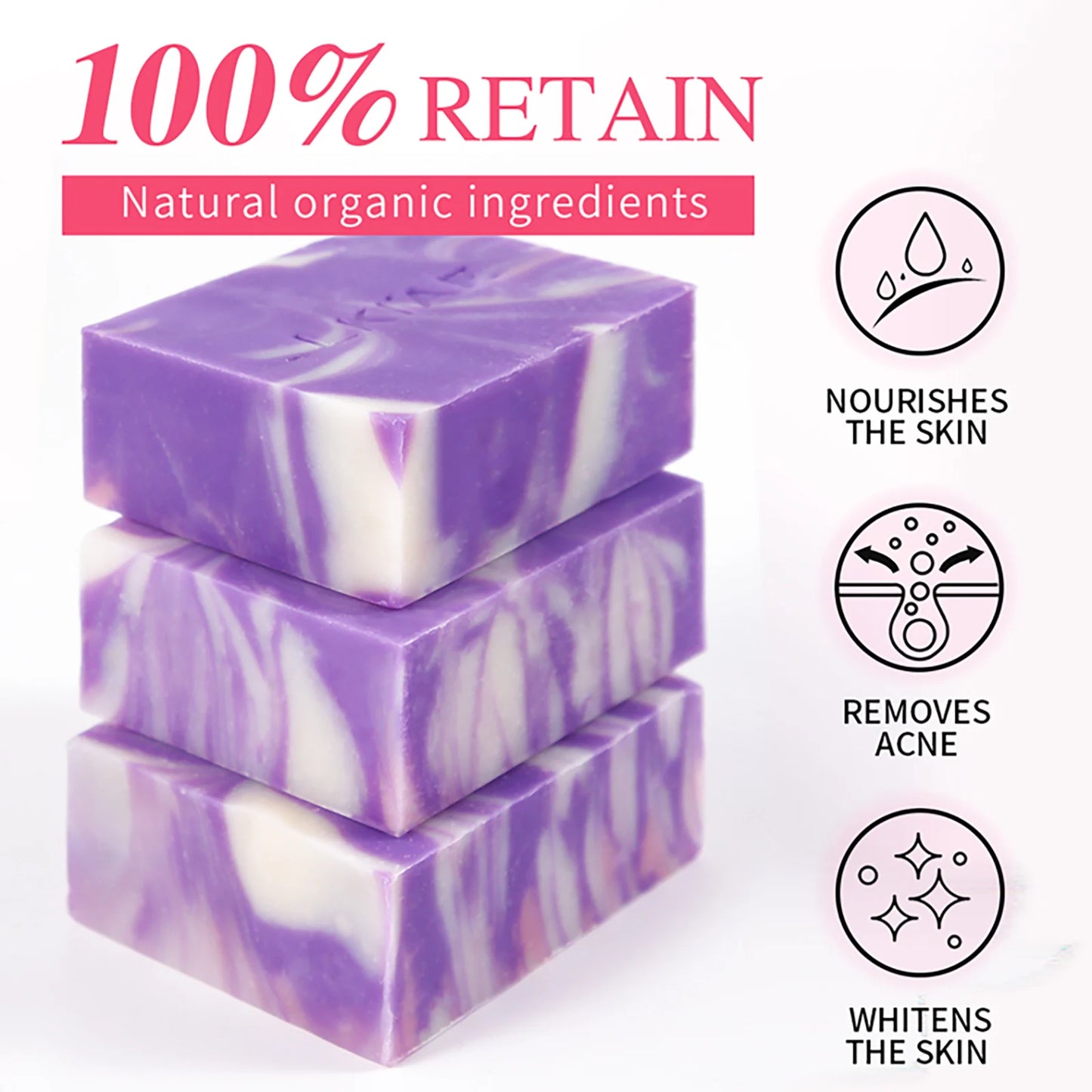 Fresh Lavender Oil Soap Bar, Whitening, Reduce Acne, Smooth Skin