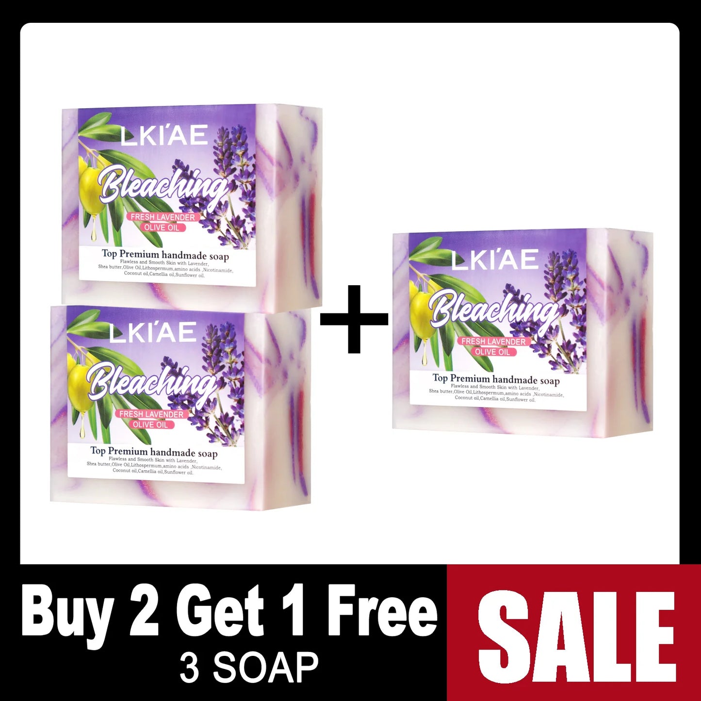 Fresh Lavender Oil Soap Bar, Whitening, Reduce Acne, Smooth Skin